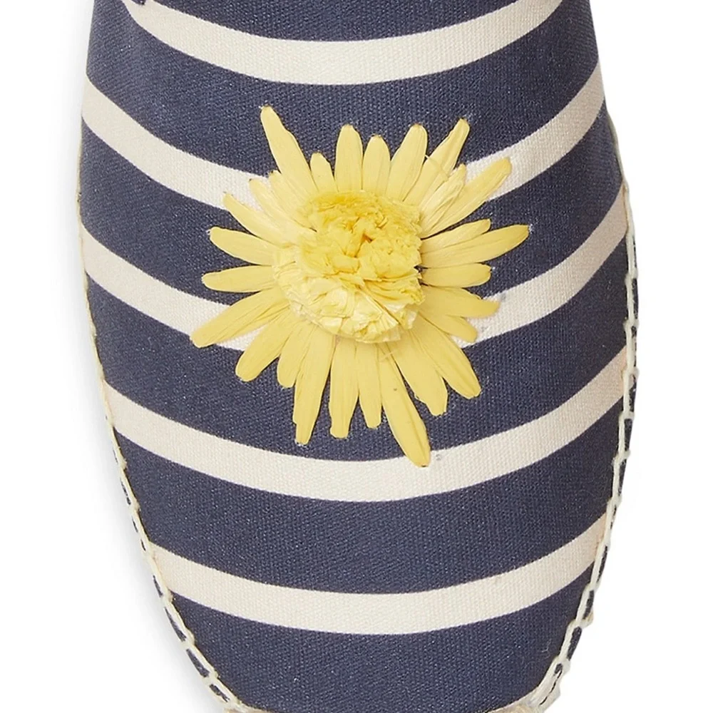 Kate Spade Solero Stripe Espadrille Slide Sandals Sunflower Size 7